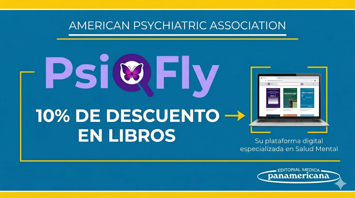 10% de descuento en libros · Editorial Médica Panamericana · Código PSIQFLY
